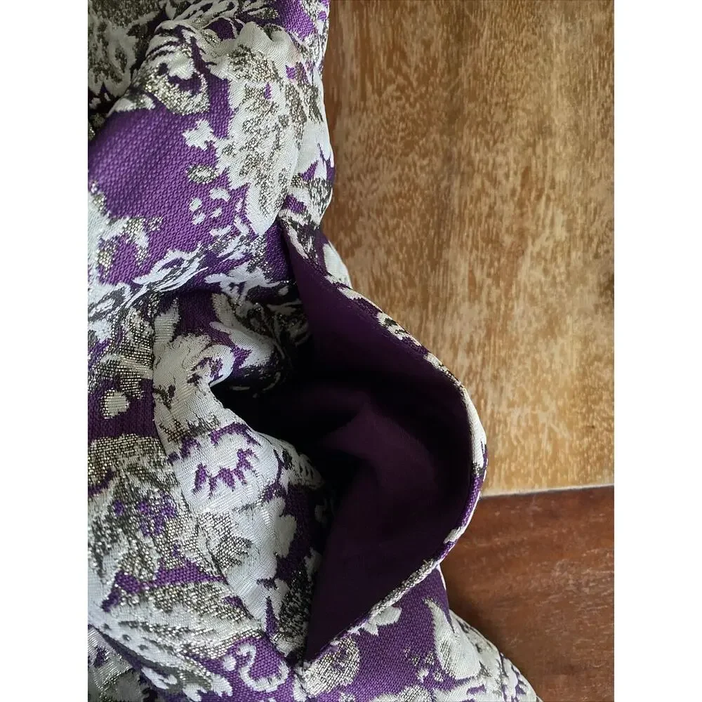 Laundry by Shelli Segal Dress Purple Silver Tapestry Sparkle Size 4 - Picture 10 of 15